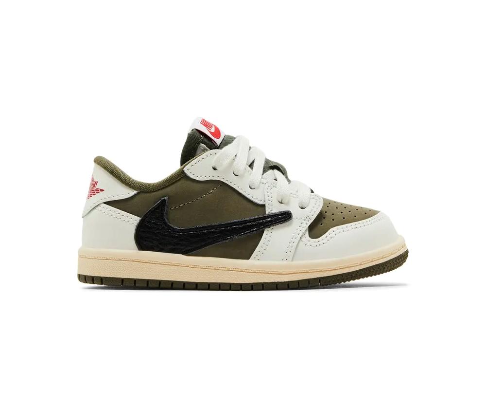 Travis Scott x Air Jordan 1 Retro Low OG Kids and Baby Medium Olive