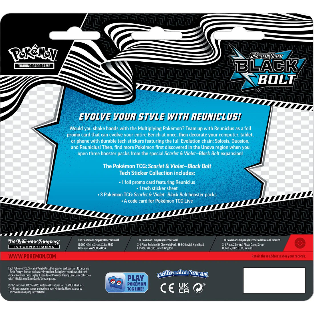 Pokémon TCG Scarlet & Violet – Black Bolt Tech Sticker Collection – Exclusieve Verzamelset, Live Rip & Ship