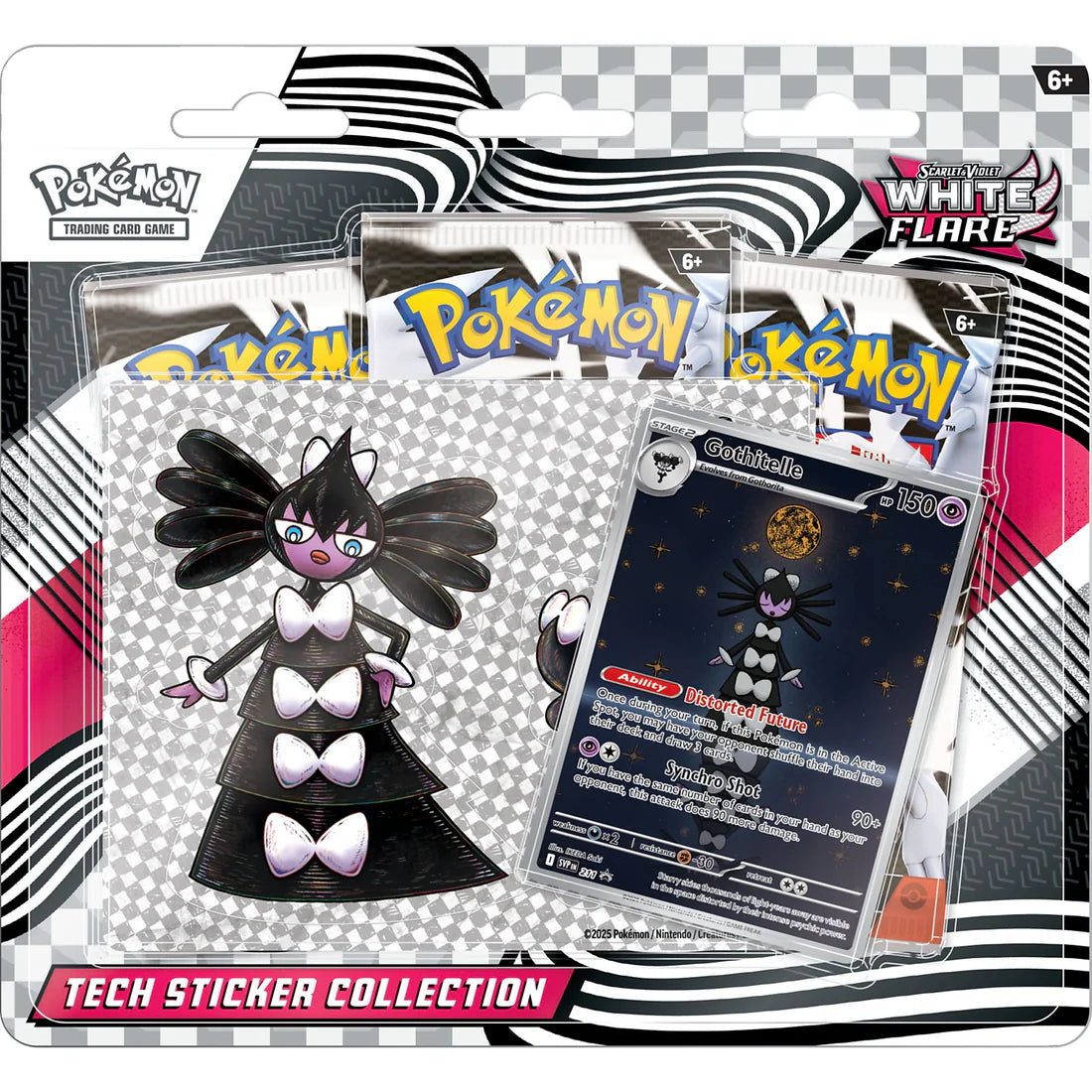 Pokémon TCG Scarlet & Violet – White Flare Tech Sticker Blister: Gothitelle – Exclusieve Promo & Stickers, Live Rip & Ship