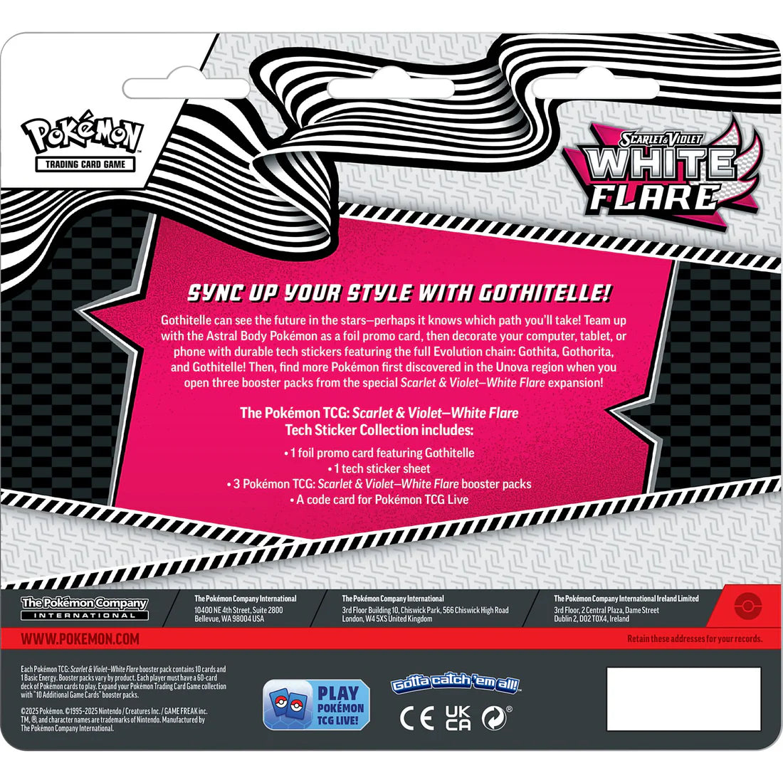Pokémon TCG Scarlet & Violet – White Flare Tech Sticker Blister: Gothitelle – Exclusieve Promo & Stickers, Live Rip & Ship